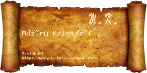 Móry Kristóf névjegykártya